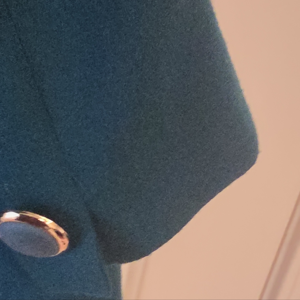Vintage Teal Christian Dior Skirt Suit Set Size 8. - Picture 13 of 16